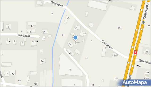 Marysin, Gruntowa, 3C, mapa Marysin