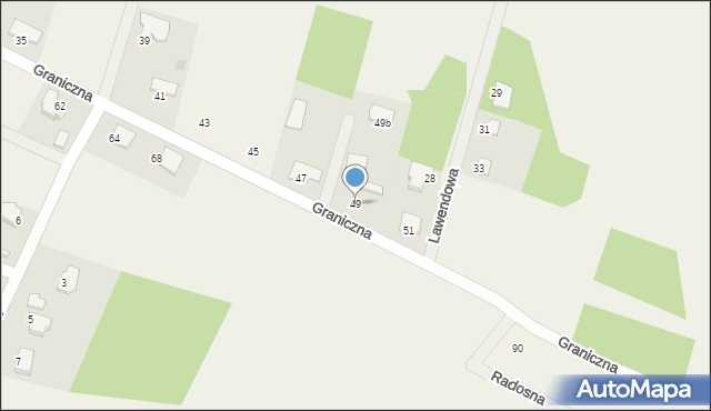Masłów Pierwszy, Graniczna, 49, mapa Masłów Pierwszy
