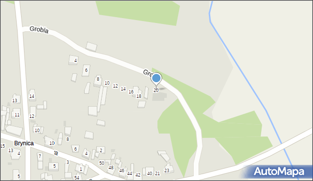 Miasteczko Śląskie, Grobla, 20, mapa Miasteczko Śląskie