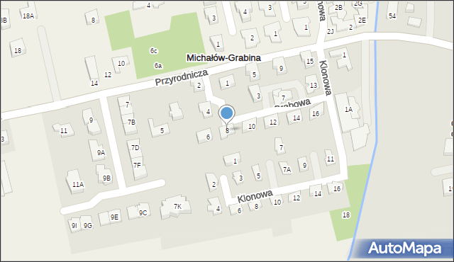 Michałów-Grabina, Grabowa, 8, mapa Michałów-Grabina