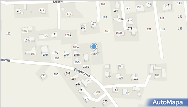 Michałowice, Graniczna, 106A, mapa Michałowice