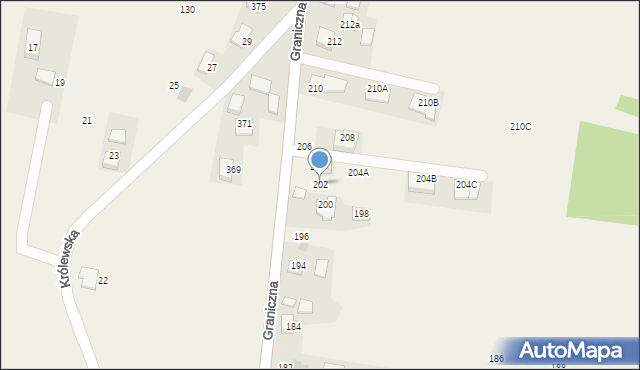 Michałowice, Graniczna, 202, mapa Michałowice