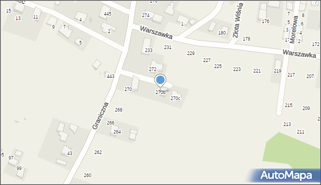 Michałowice, Graniczna, 270b, mapa Michałowice