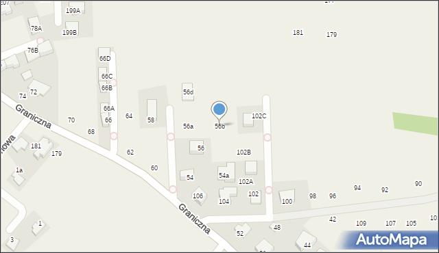 Michałowice, Graniczna, 56b, mapa Michałowice