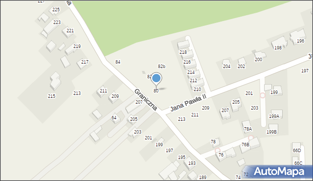 Michałowice, Graniczna, 80, mapa Michałowice