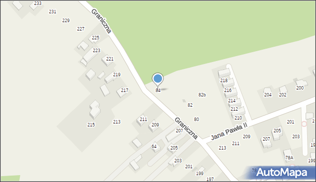 Michałowice, Graniczna, 84, mapa Michałowice