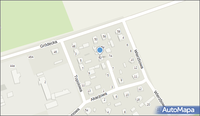 Michałowo, Gródecka, 52, mapa Michałowo