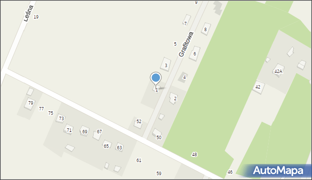 Micigózd, Grafitowa, 1, mapa Micigózd