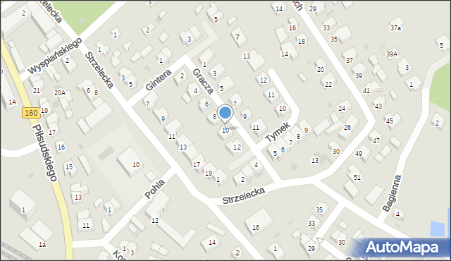 Międzychód, Gracza Zygmunta, 10, mapa Międzychód