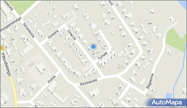 Międzychód, Gracza Zygmunta, 11, mapa Międzychód