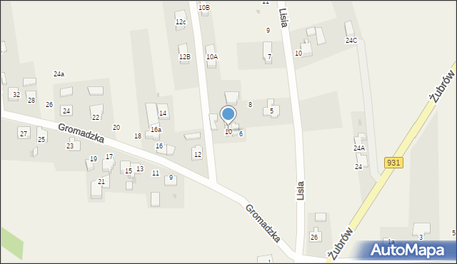 Międzyrzecze, Gromadzka, 10, mapa Międzyrzecze