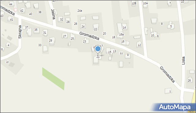 Międzyrzecze, Gromadzka, 21, mapa Międzyrzecze