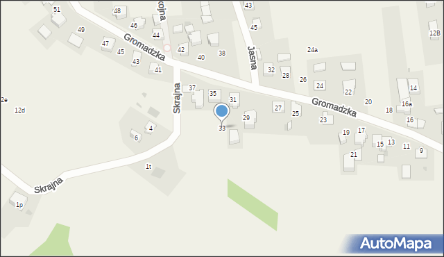 Międzyrzecze, Gromadzka, 33, mapa Międzyrzecze