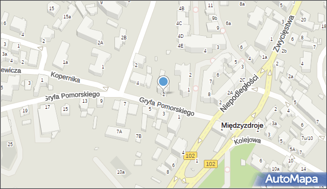 Międzyzdroje, Gryfa Pomorskiego, 2, mapa Międzyzdroje