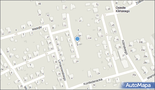Mielec, Grzybowskiego Tadeusza, 4, mapa Mielca