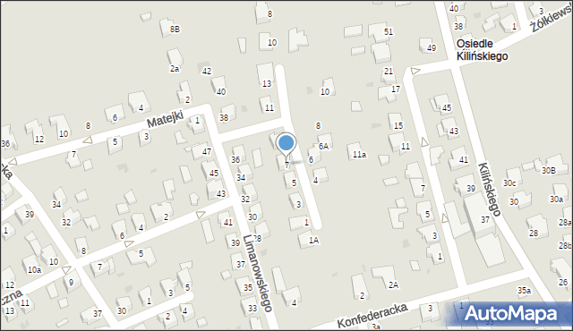 Mielec, Grzybowskiego Tadeusza, 7, mapa Mielca