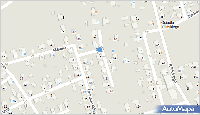 Mielec, Grzybowskiego Tadeusza, 9, mapa Mielca