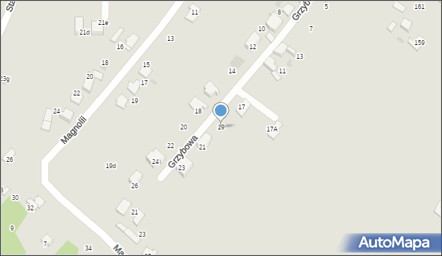 Mikołów, Grzybowa, 19, mapa Mikołów