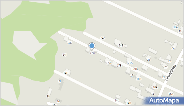 Mikołów, Grudniowa, 17C, mapa Mikołów