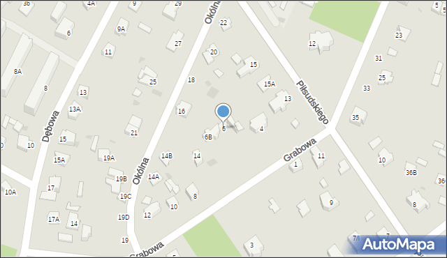 Milanówek, Grabowa, 6, mapa Milanówek