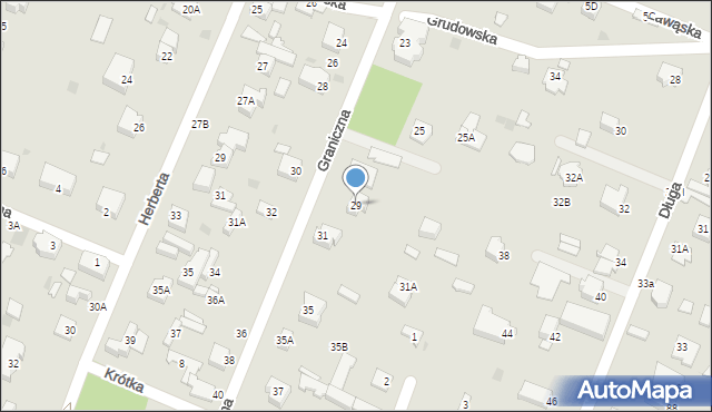 Milanówek, Graniczna, 29, mapa Milanówek