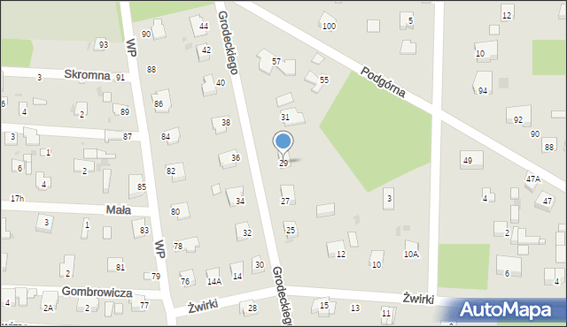 Milanówek, Grodeckiego, 29, mapa Milanówek