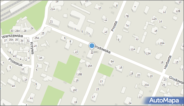 Milanówek, Grudowska, 12, mapa Milanówek