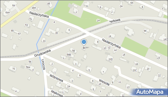 Milanówek, Grudowska, 60, mapa Milanówek