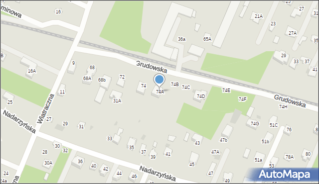 Milanówek, Grudowska, 74A, mapa Milanówek