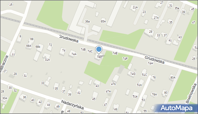 Milanówek, Grudowska, 74D, mapa Milanówek