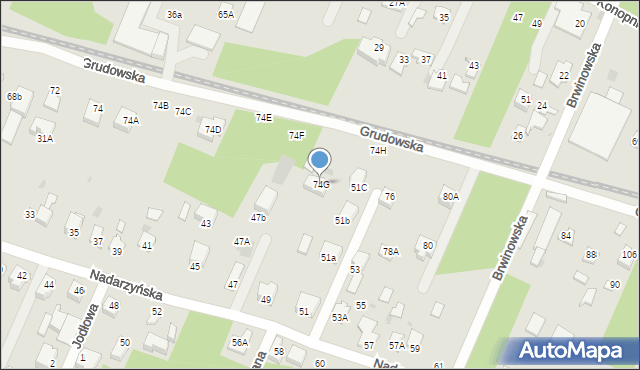 Milanówek, Grudowska, 74G, mapa Milanówek