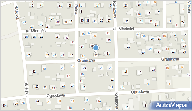 Milejów-Osada, Graniczna, 33, mapa Milejów-Osada