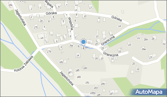 Milówka, Graniczna, 8, mapa Milówka