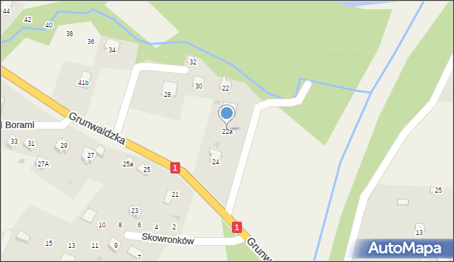 Milówka, Grunwaldzka, 22a, mapa Milówka