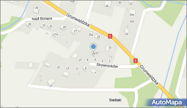 Milówka, Grunwaldzka, 23, mapa Milówka