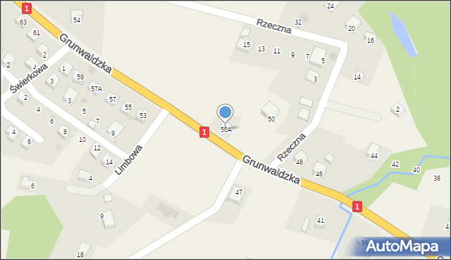 Milówka, Grunwaldzka, 50A, mapa Milówka