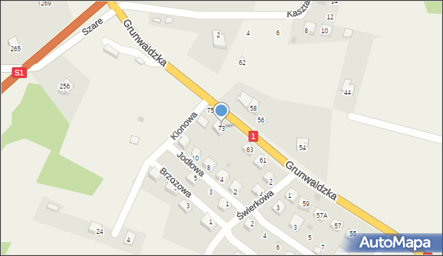 Milówka, Grunwaldzka, 73, mapa Milówka