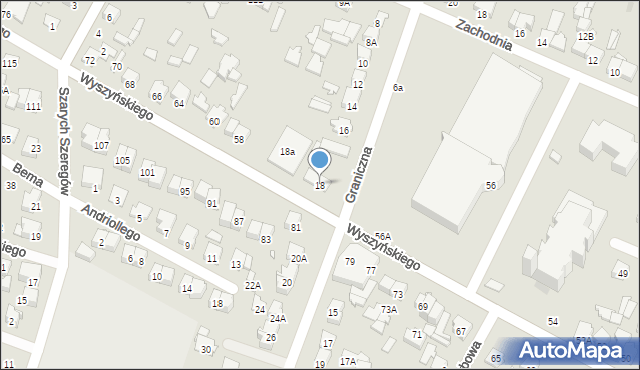 Mińsk Mazowiecki, Graniczna, 18, mapa Mińsk Mazowiecki