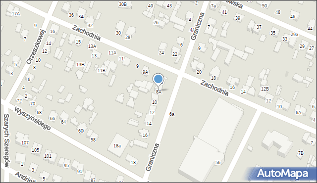 Mińsk Mazowiecki, Graniczna, 8A, mapa Mińsk Mazowiecki