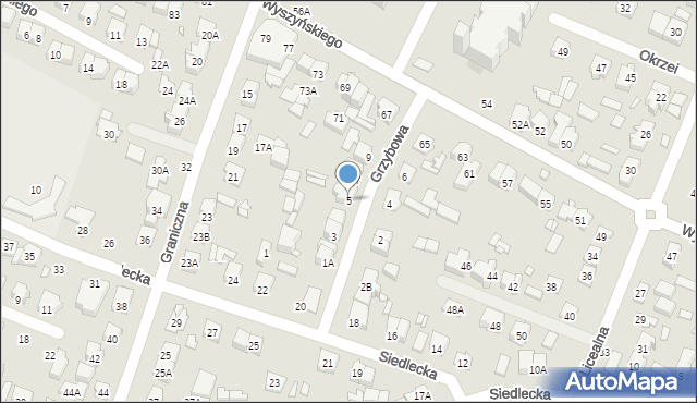 Mińsk Mazowiecki, Grzybowa, 5, mapa Mińsk Mazowiecki