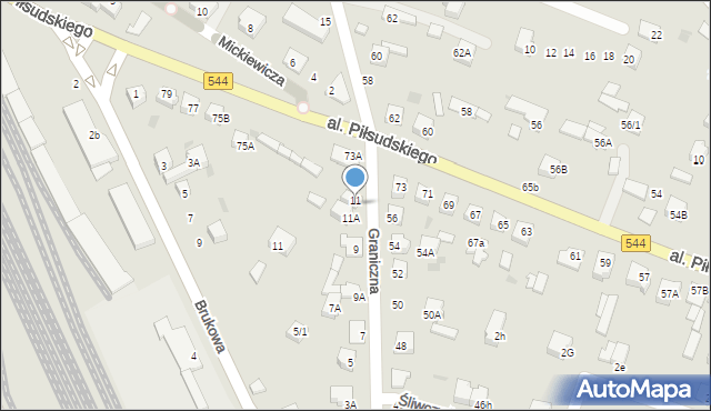 Mława, Graniczna, 11A, mapa Mława