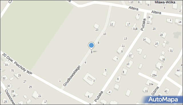 Mława, Grudkowskiego Sergiusza, mjr., 6, mapa Mława