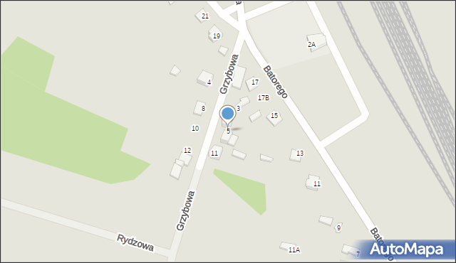 Mława, Grzybowa, 5, mapa Mława