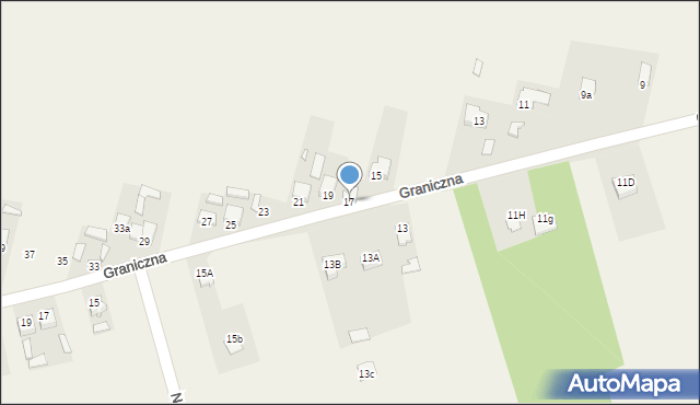 Młynek, Graniczna, 17, mapa Młynek