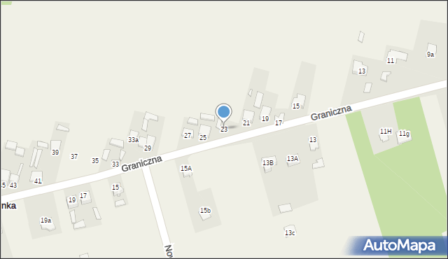 Młynek, Graniczna, 23, mapa Młynek
