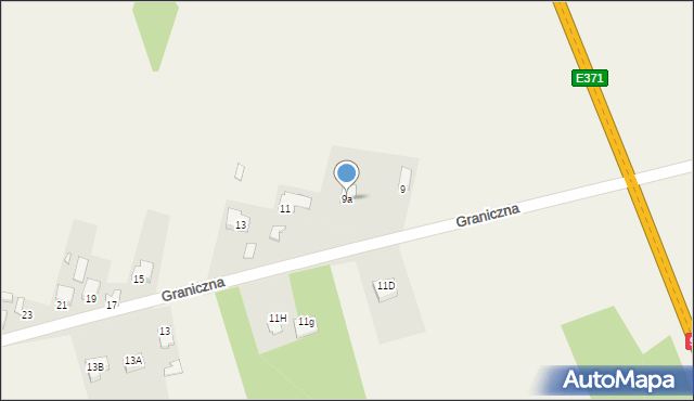 Młynek, Graniczna, 9a, mapa Młynek