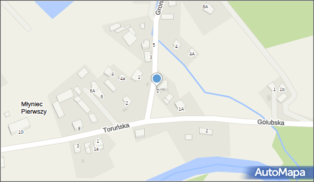 Młyniec Pierwszy, Gronowska, 2, mapa Młyniec Pierwszy
