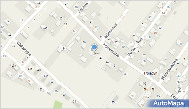 Modlnica, Graniczna, 40, mapa Modlnica