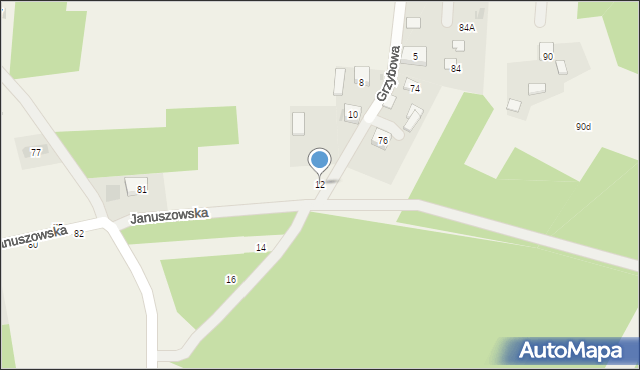 Mokrzyska, Grzybowa, 12, mapa Mokrzyska