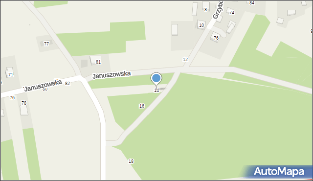 Mokrzyska, Grzybowa, 14, mapa Mokrzyska